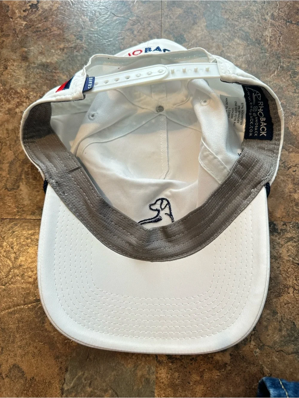 Rhoback Hat Cap Mens One Size White Snap Back Crave Golf Golfing Performance